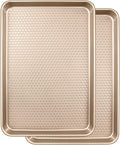 Wildone 2 Pack Half Sheet Baking Pans, Honeycomb Embossed Nonstick Baking Sheet by Wildone