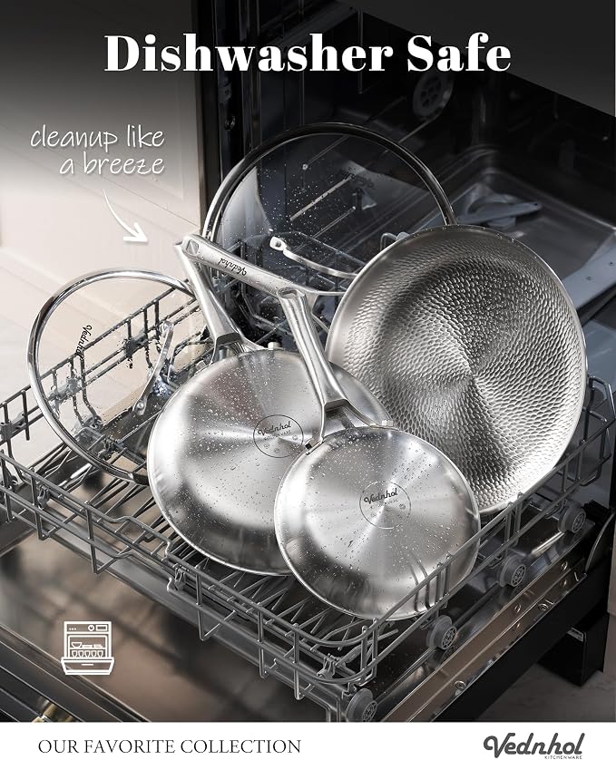 Titanium Pans set, 8+10+12Inch Pure Titanium Hammered Pro - Image 6