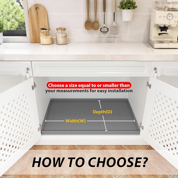 TigeJoy Waterproof Under Sink Mat 22" x 19", Shelf Liner Protector in Kitchen - Image 6