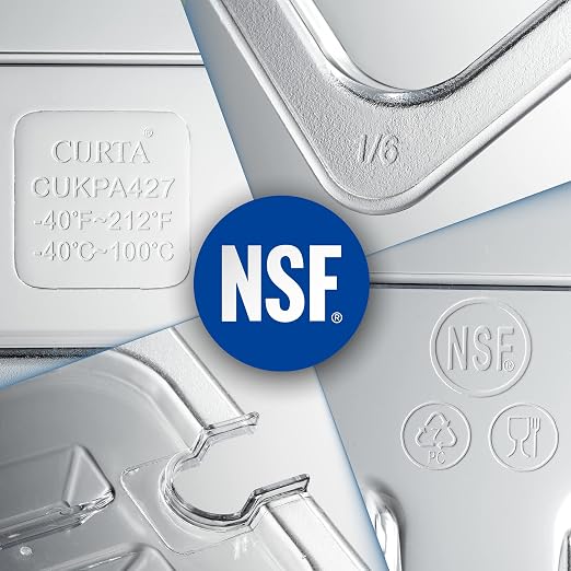 CURTA 6 Pack NSF 1/9 Notched Food Pan Cover, Size Clear Polycarbonate Lid - Image 6