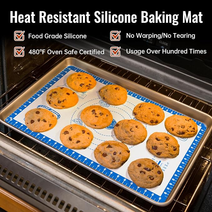 Baking Mats Silicone for Baking Sheet, Non Stick Pastry Mat for Dough Rolling - Image 6