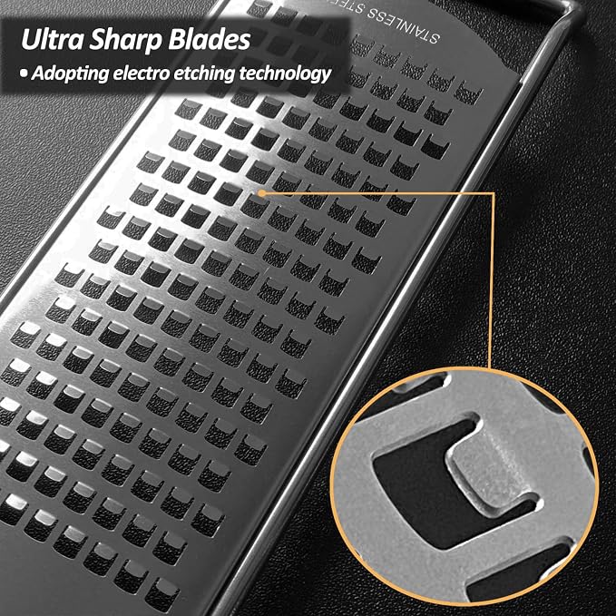 Vovoly 4-Pcs Pro Set Zester Grater Set, Cheese Grater - Image 4