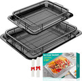 Air Fryer Basket, OPENICE 2 Set Air Fryer Pan and Crisper Tray by OPENICE