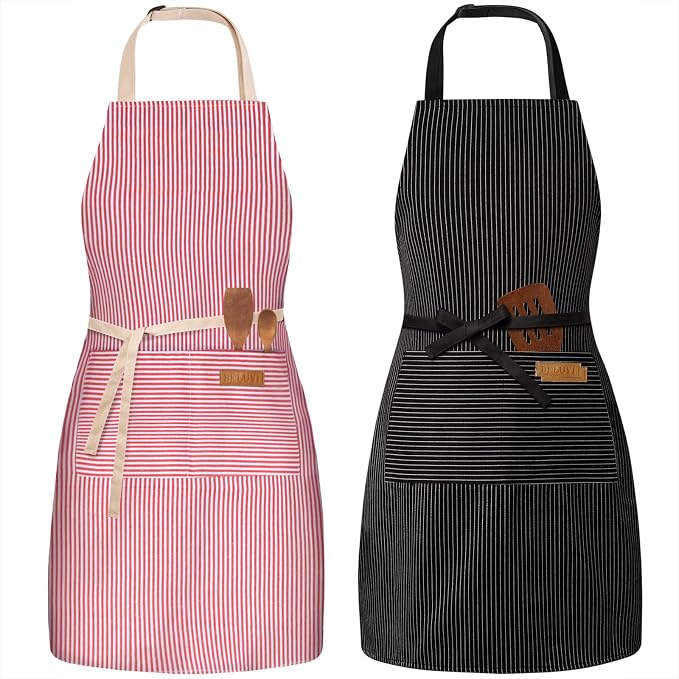 BeLuyi 2 Pack Adjustable Bib Apron by BELUYI