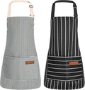 2 Pack Stripes Kids Apron, Kids Cooking Aprons by XLSXEXCL
