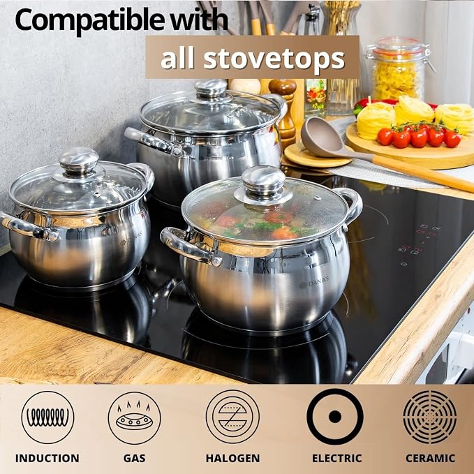 Daniks Classic 4 Quart Stainless Steel Stock Pot - Image 5