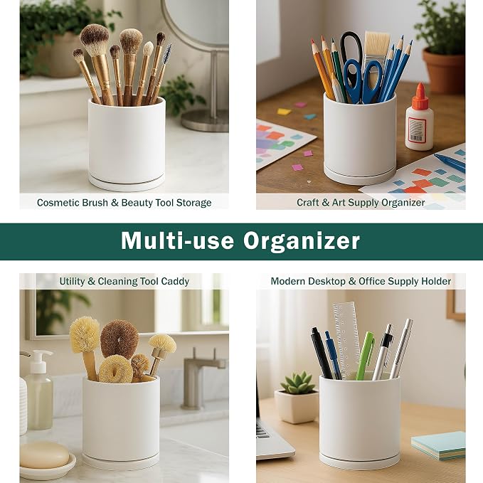 D'vine Dev 360° Rotating Utensil Holder Set – 7.2"+5" Kitchen Utensil Crocks - Image 7