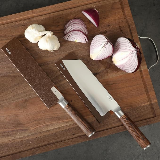 Babish 14-Piece Full Tang Forged Dark Pakka Wood Kitchen Knife Set – - Image 3