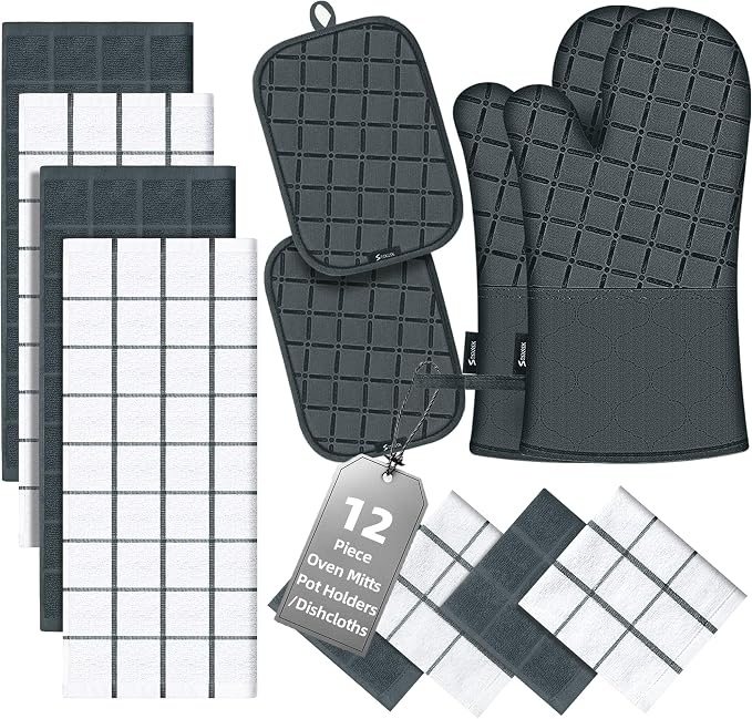Oven Mitts Pot Holders Sets/Kitchen Towels and Dishcloths, Oven Gloves Kitchen by BSKSSK