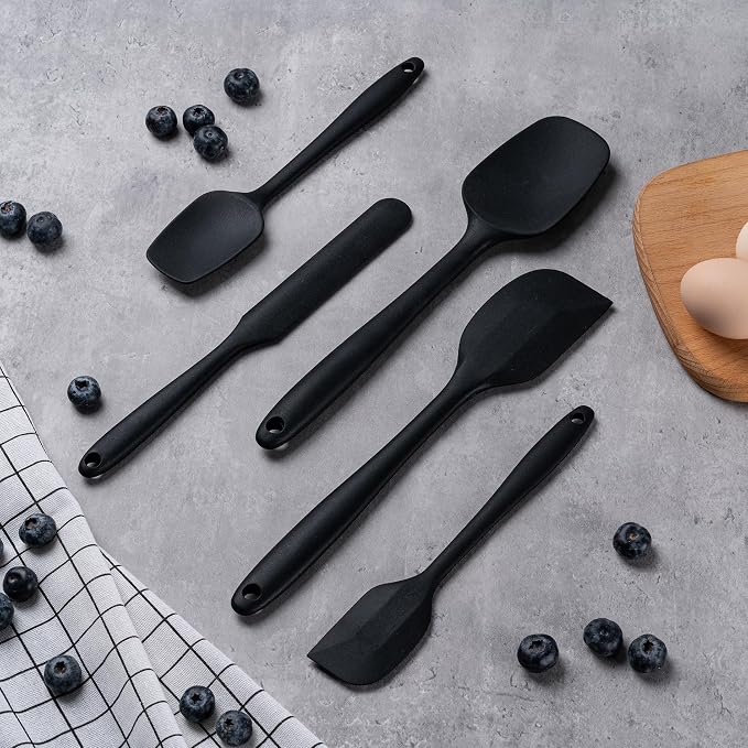 Silicone Spatula Set, 5 Piece Food Grade Rubber Spatulas - Image 6