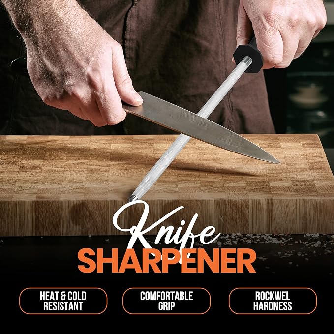 Utopia Kitchen 10 Inch Honing Steel Knife Sharpening Steel Sharpening Rod - Image 4