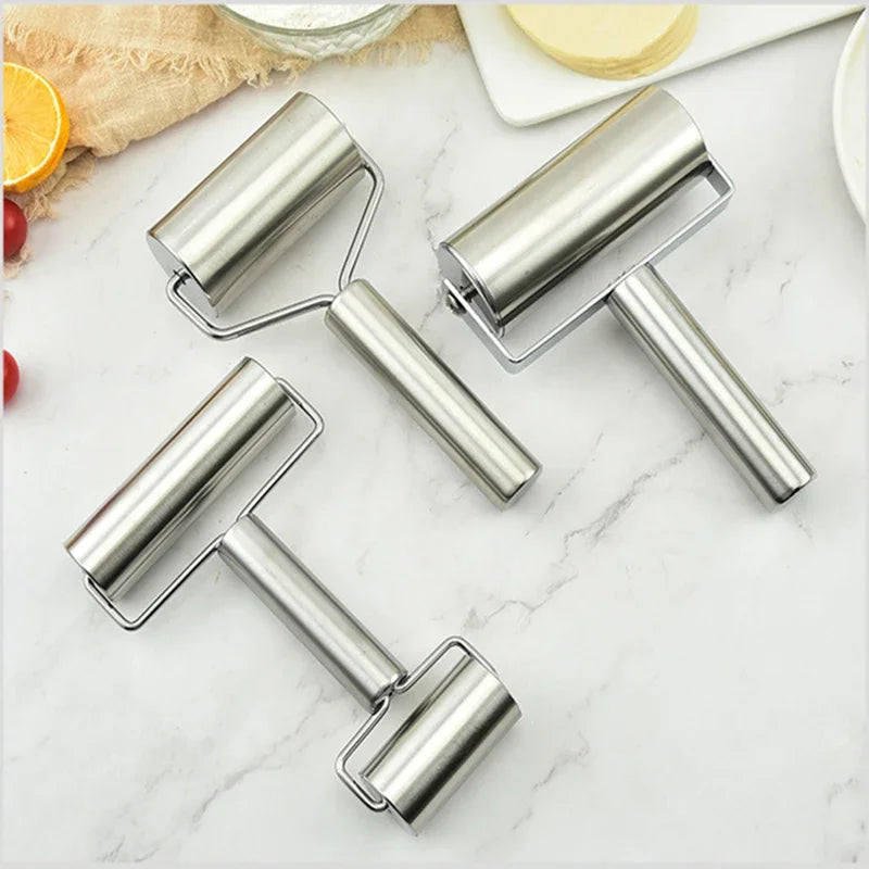 Stainless Steel Double Head Rolling Pin Non-stick Dough Pastry Roller Kitchen Dumplings Machine Noodles Pizza Pies Baking Tools