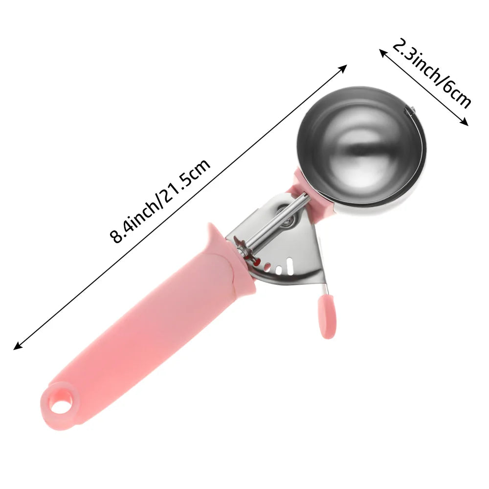 Stainless Steel Ice Cream Scoop New Black Pink Ice Cream Spoon Kitchen Tools