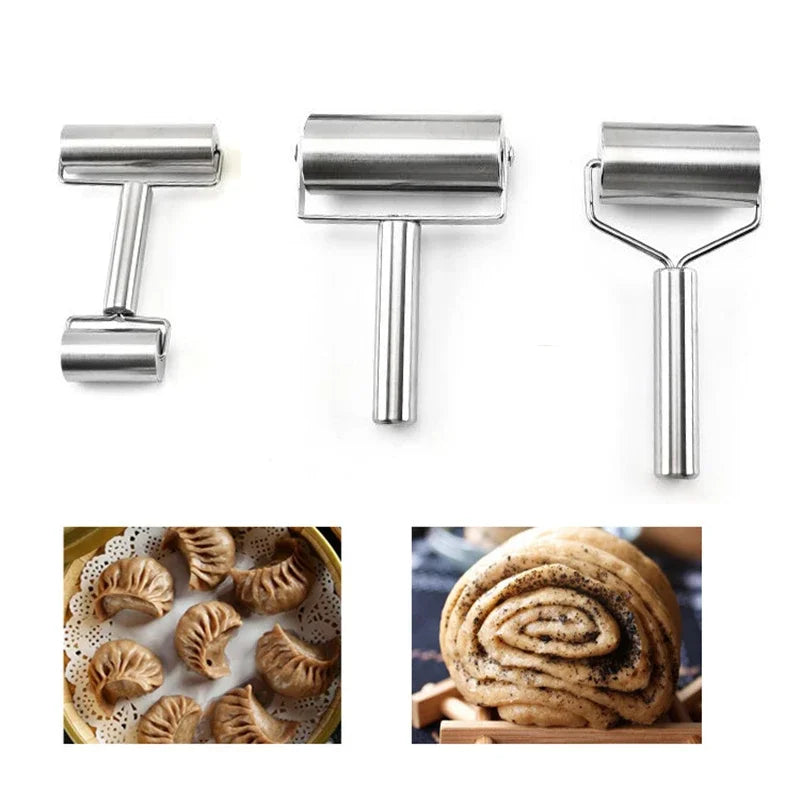 Stainless Steel Double Head Rolling Pin Non-stick Dough Pastry Roller Kitchen Dumplings Machine Noodles Pizza Pies Baking Tools