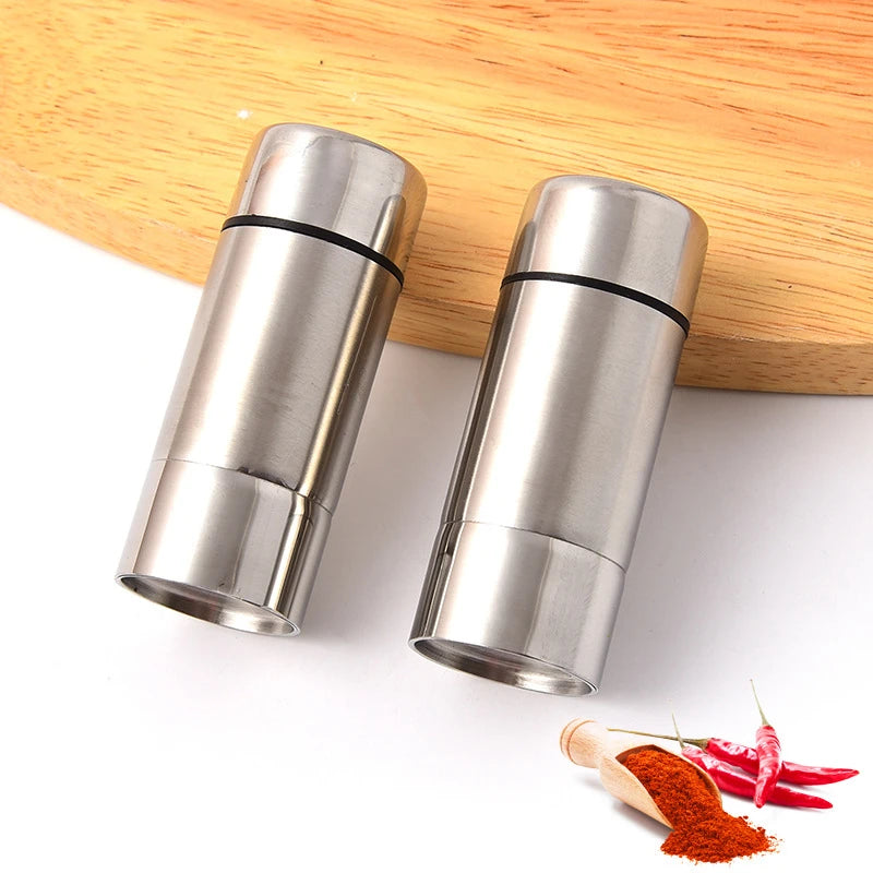 Stainless Steel Mini Salt Shaker Multifunctional Pepper Shakers Creative Spice Spreader Jars Kitchen Seasoning Tools for Outdoor