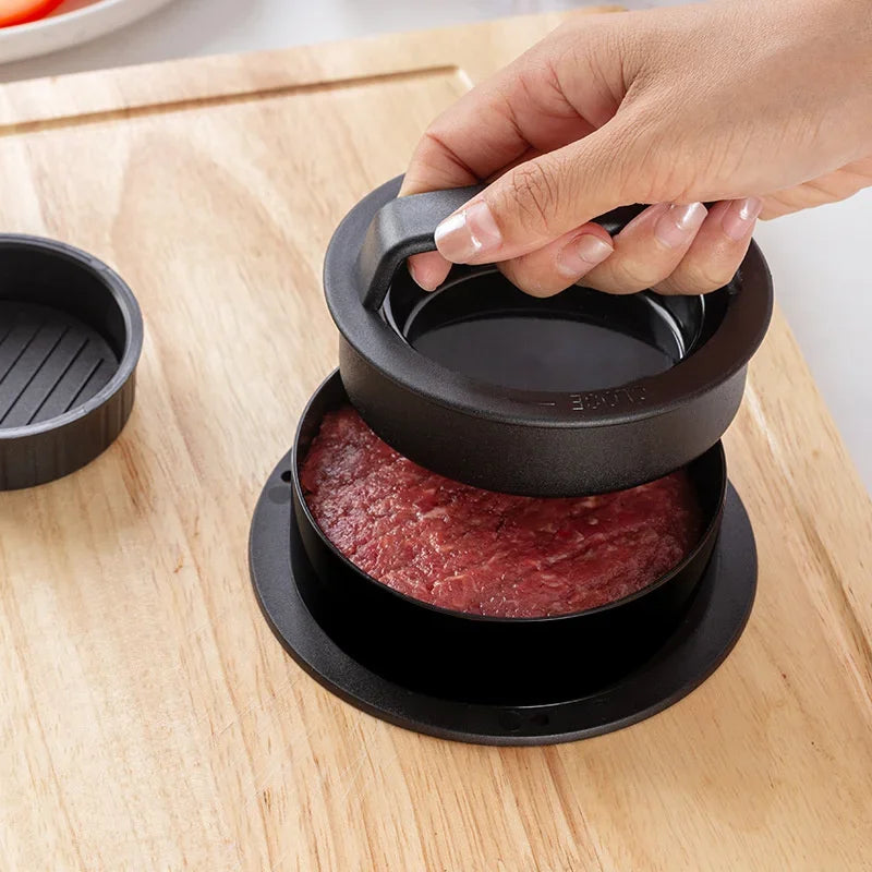 Hamburger Press Patty Maker Burger Press 3 in 1 Non-Stick Meat Beef Veggie Hamburger Mold Kitchen Gadgets to Make Patty