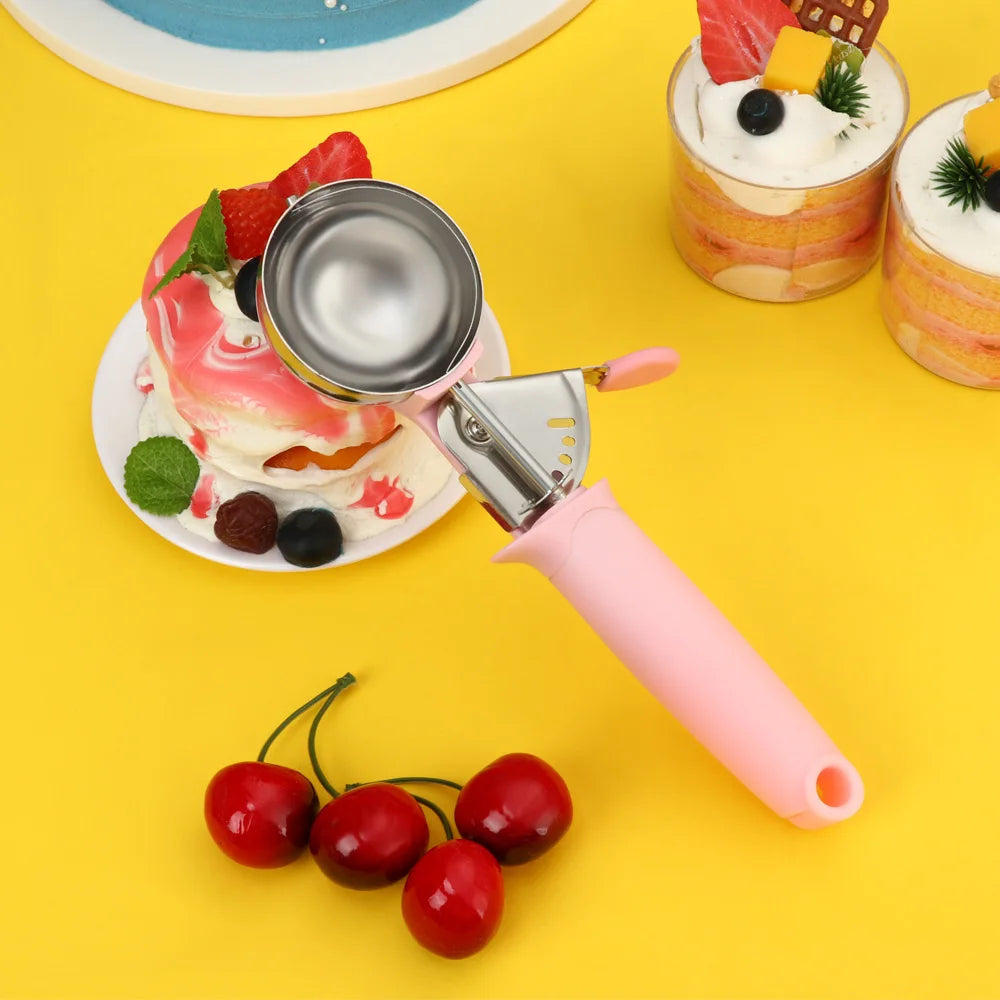 Stainless Steel Ice Cream Scoop New Black Pink Ice Cream Spoon Kitchen Tools