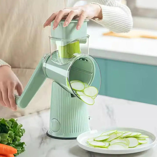 5 In 1 Rotary Cheese Grater With Handle Manual Vegetable Graters Shredder Slicer Nuts Grinder With Strong Suction Base