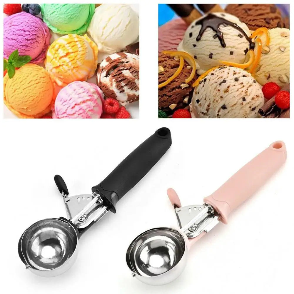 Stainless Steel Ice Cream Scoop New Black Pink Ice Cream Spoon Kitchen Tools