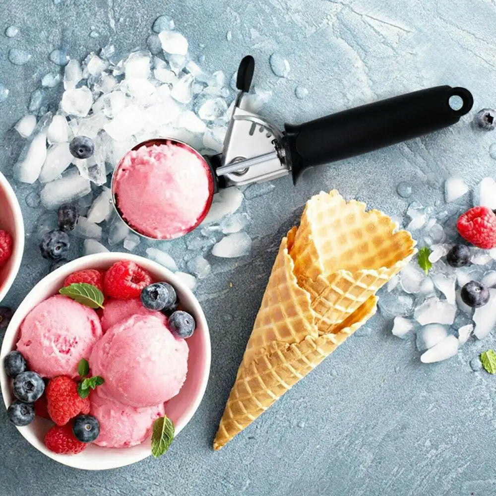 Stainless Steel Ice Cream Scoop New Black Pink Ice Cream Spoon Kitchen Tools