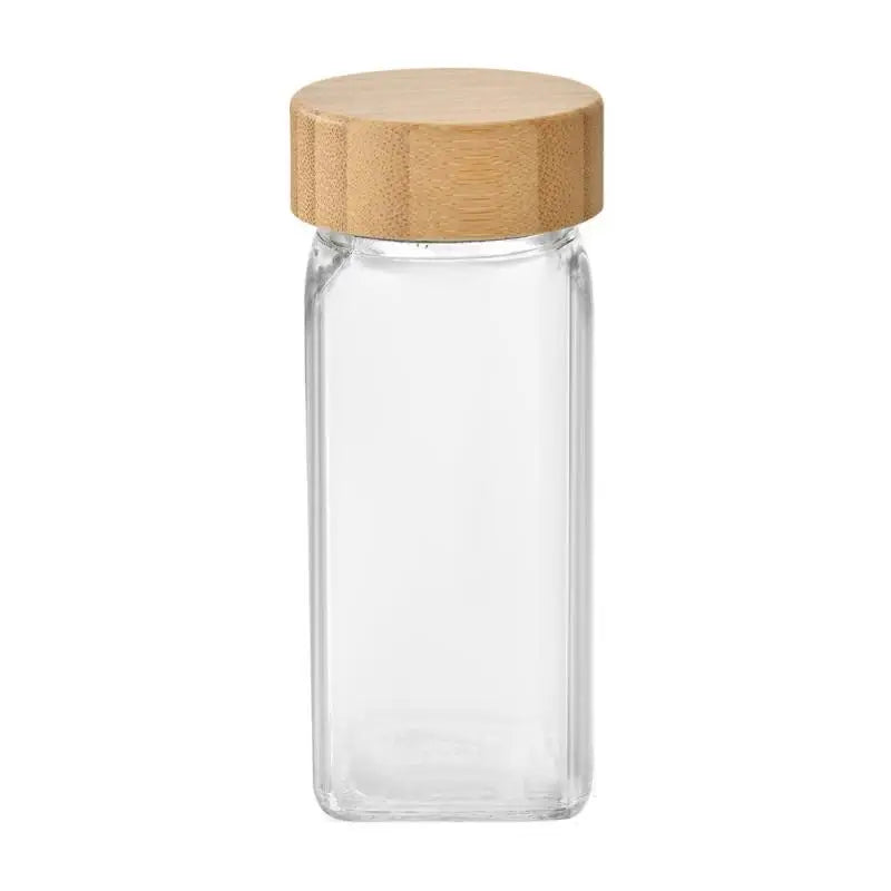 Glass Seasoning Storage Jars With Bamboo Lid Kitchen Salt Shaker Pepper Storage Bottles Spice Organizer Kitchen Spice Jars Set