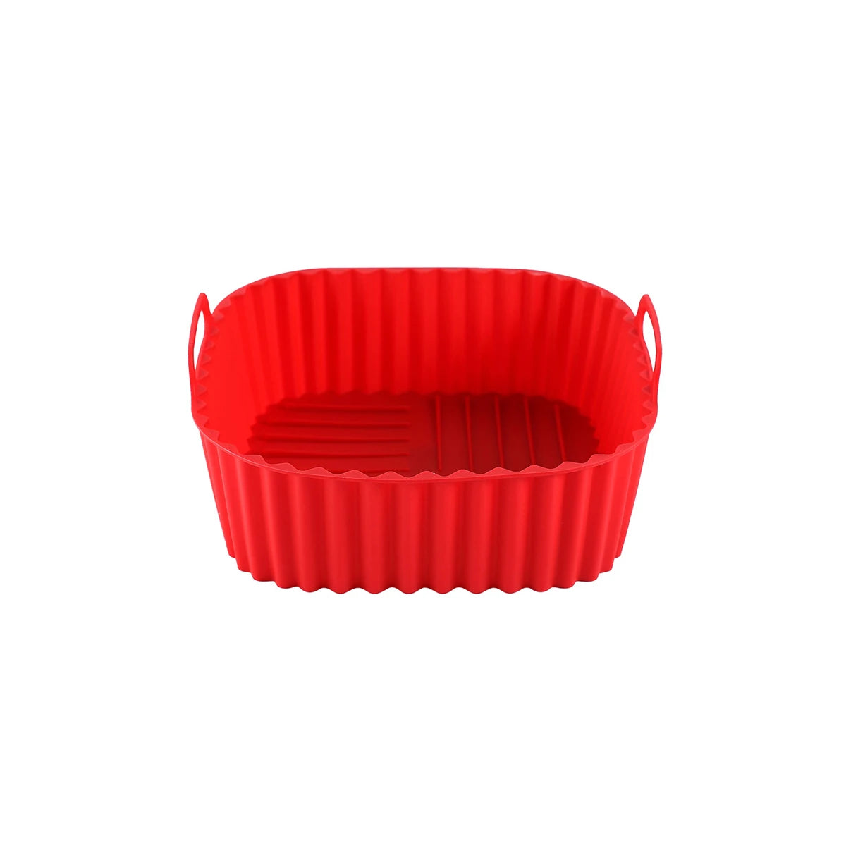 1PC Air Fryer Silicone Baking Tray Square Insulation Tray High Temperature Resistant and Easy to Clean Air Fryer Basket