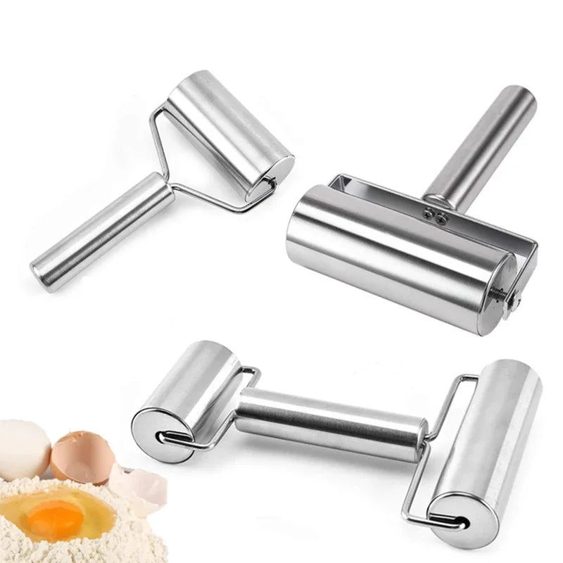 Stainless Steel Double Head Rolling Pin Non-stick Dough Pastry Roller Kitchen Dumplings Machine Noodles Pizza Pies Baking Tools