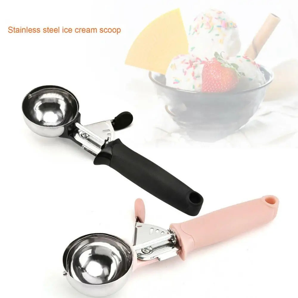 Stainless Steel Ice Cream Scoop New Black Pink Ice Cream Spoon Kitchen Tools