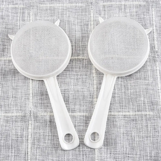 Kitchen Flour Sieve Colander Handheld Plastic Screen Mesh Tea Leaf Strainer Food Colander