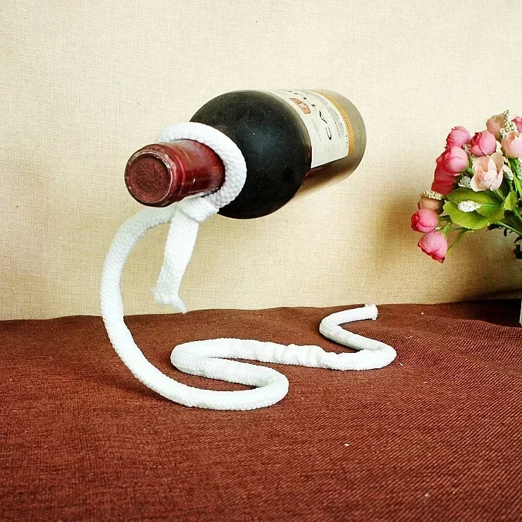 Creative Suspended Rope Wine Rack Serpentine Snake Bracket Wine Bottle Holder Bar Cabinet Display Stand Shelf Gifts Table Decor